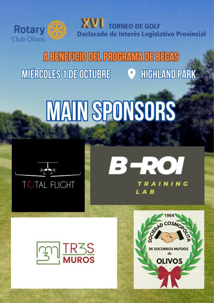 El Rotary Club Olivos te invita a participar de su XVI Torneo de Golf.